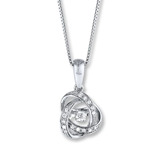 Unstoppable Love 1/10 ct tw Necklace 10K White Gold 18"