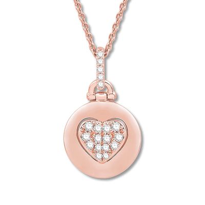 Signature Heart Diamond Necklace 1/6 ct tw 10K Rose Gold