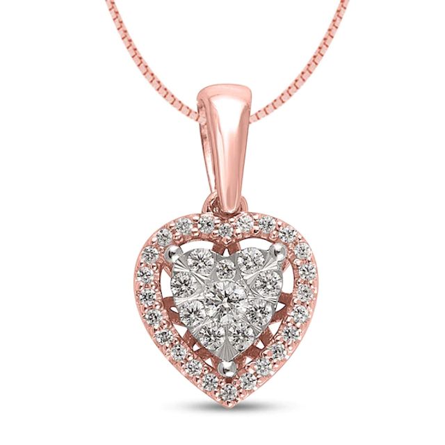 Diamond Heart Necklace 1/4 ct tw 10K Two-Tone Gold