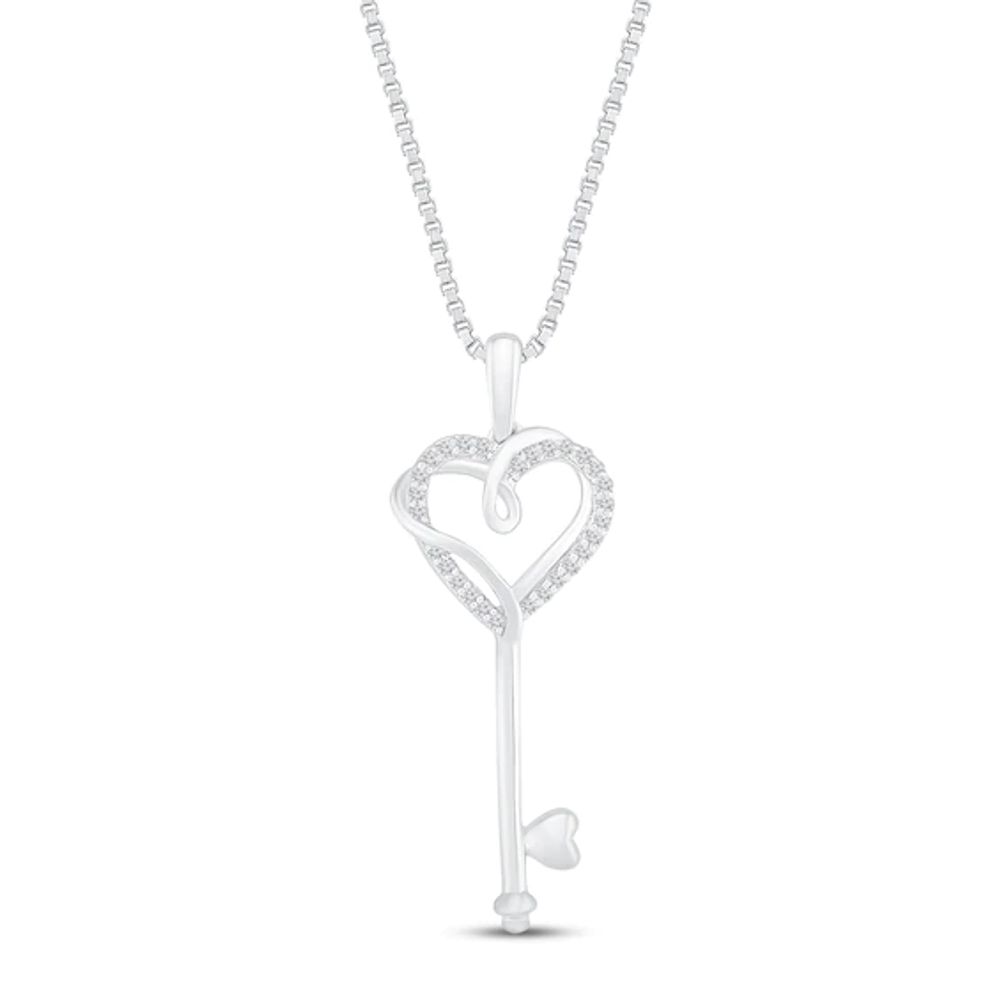 Diamond Heart Necklace 1 ct tw 10K White Gold 18