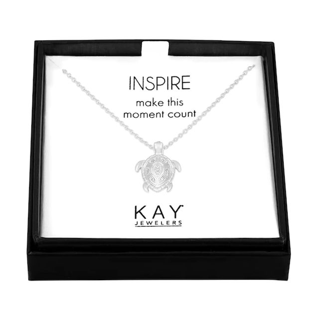Gift Boxed Turtle Necklace Sterling Silver 16"