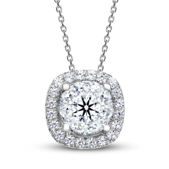 Diamond Necklace 1/2 ct tw Round-Cut 14K White Gold 18"