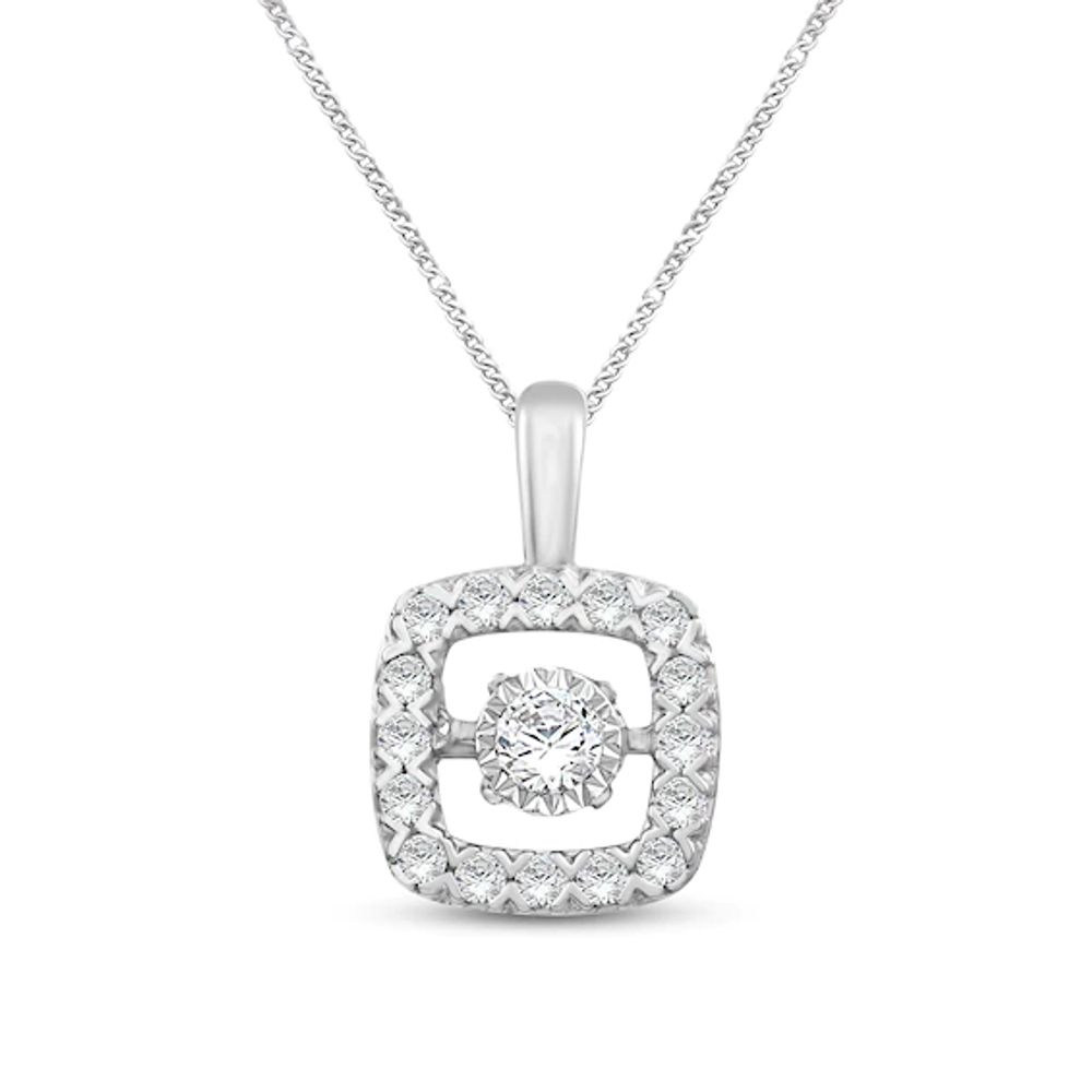Unstoppable Love Diamond Necklace 1/10 ct tw Round-Cut Sterling Silver 19