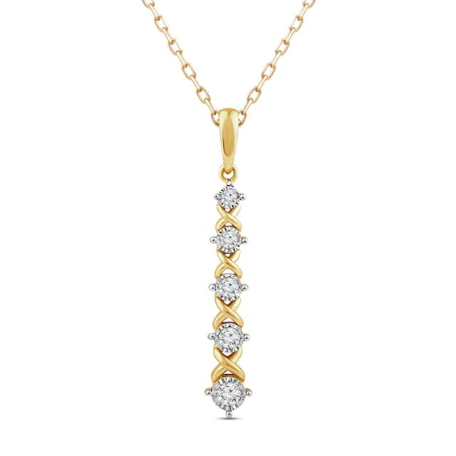 XO from KAY Diamond Necklace 1/10 ct tw Round-cut 10K Yellow Gold 18"