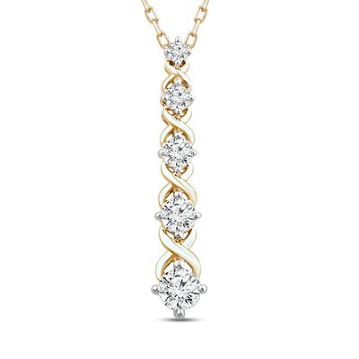 XO from KAY Diamond Necklace 1/2 ct tw Round-cut 10K Yellow Gold 18"