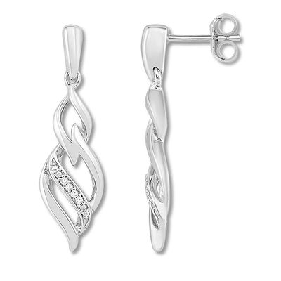 Diamond Earrings Sterling Silver