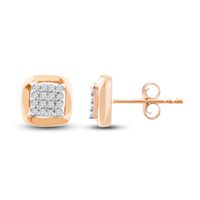 Diamond Stud Earrings 1/10 ct tw Round-Cut 10K Rose Gold