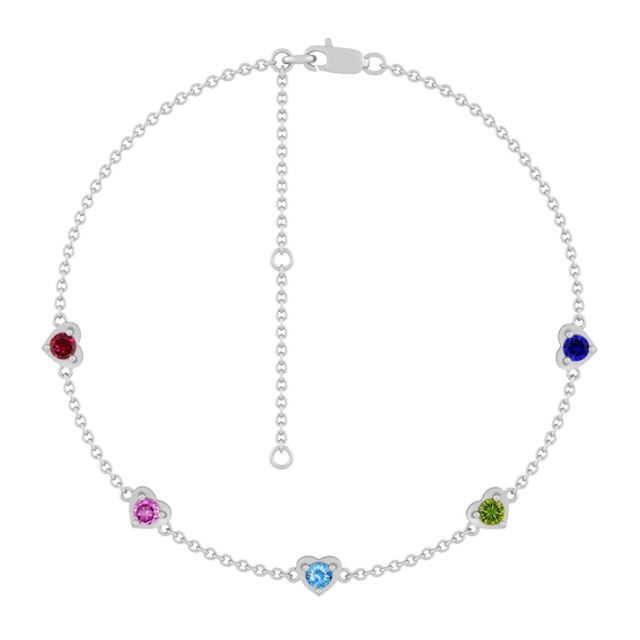Color Stone Family Anklet