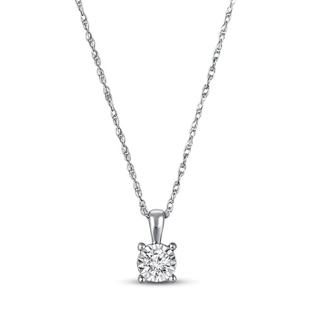 Radiant Reflections Diamond Necklace 1/10 ct tw Round-cut Sterling Silver 18" (J/I3)