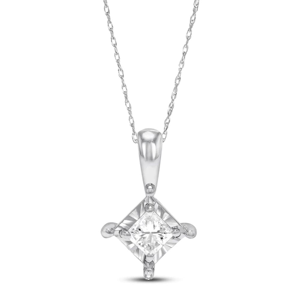 Radiant Reflections Diamond Necklace 1/10 ct tw Round-cut Sterling Silver  18