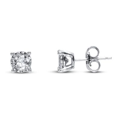 Radiant Reflections 5/8 ct tw Diamonds 10K White Gold Earrings (J/I3)