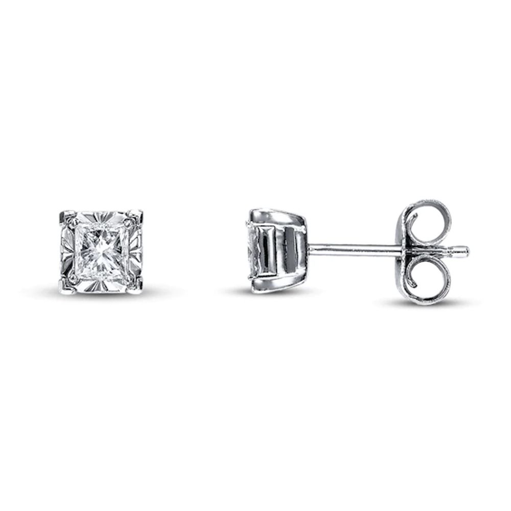 Radiant Reflections 3/8 ct tw Diamonds 10K White Gold Earrings (J/I3)