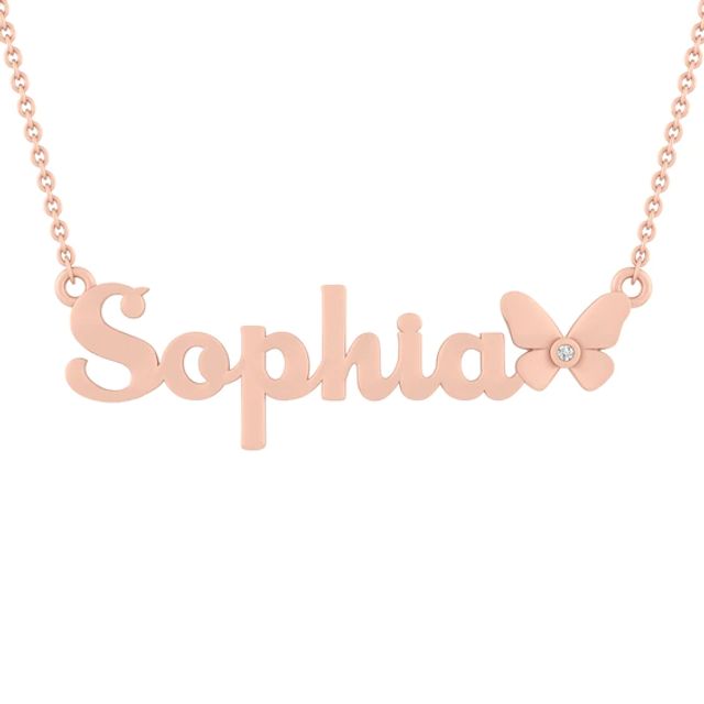 Butterfly Name Plate Necklace