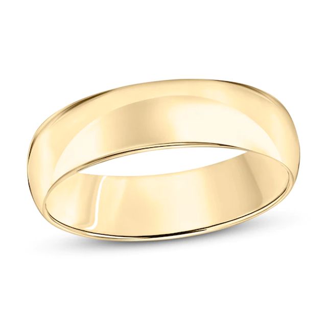 Mens 14K Yellow Gold 6MM Light Comfort-Fit Wedding Band - JCPenney