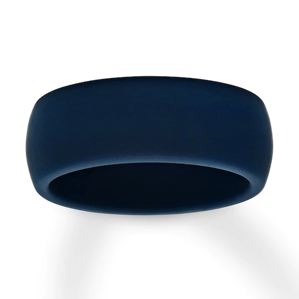 Men's Navy Silicone Wedding Band 8mm