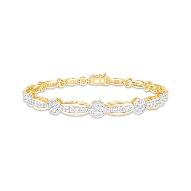 Diamond Link Bracelet 2 ct tw 10K Yellow Gold 7.25”