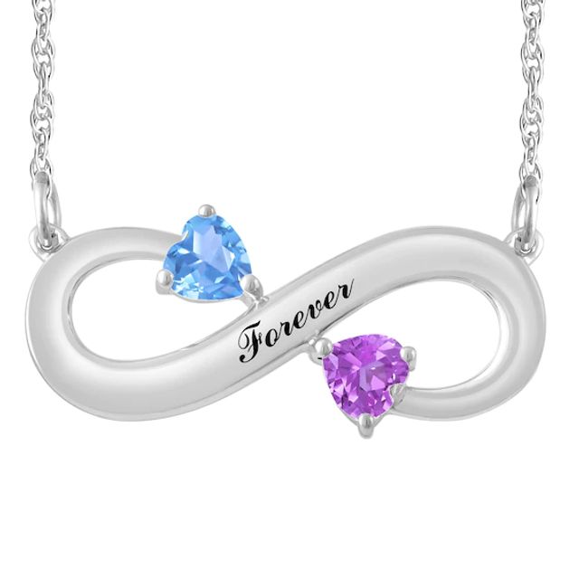 Birthstone Couple's Infinity Necklace
