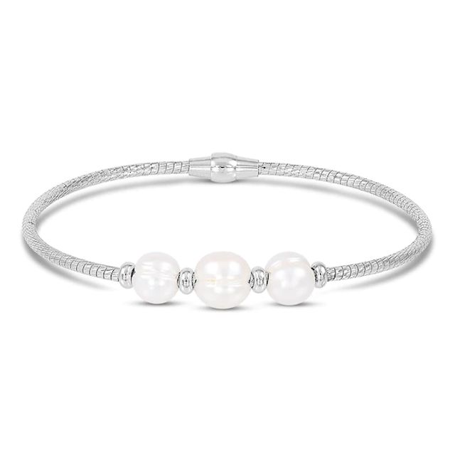 Cultured Pearl Bracelet Sterling Silver 7.25"
