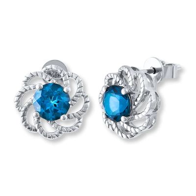 Blue Topaz Earrings Sterling Silver