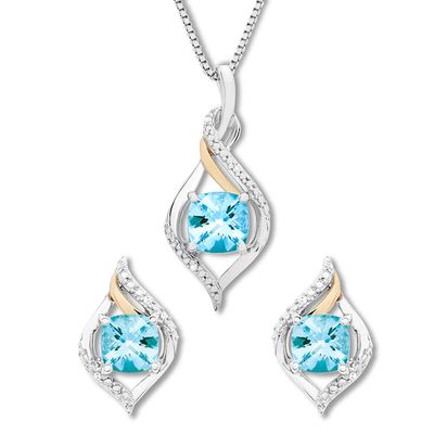 Blue Topaz & Diamond Gift Set