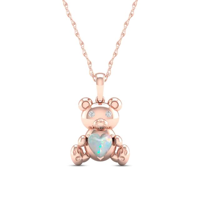 Teddy Bear Iced Out Pendant with Necklace (14K Gold Finish) – Rosarios Y Mas