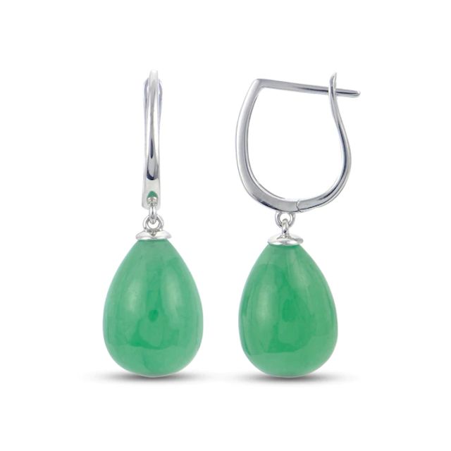 Jade Earrings Sterling Silver