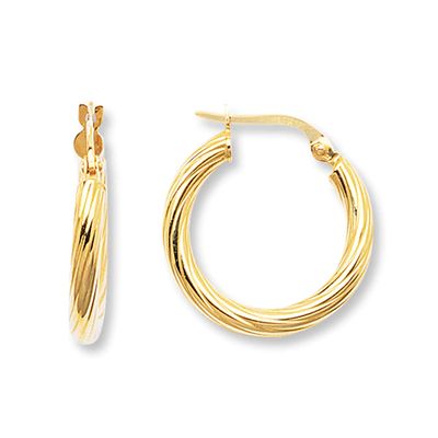 Twisted Hoop Earrings 14K Yellow Gold