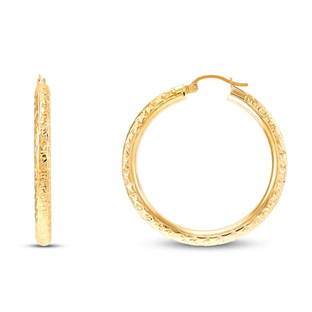 Hoop Earrings 14K Yellow Gold 4mm