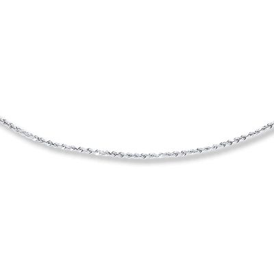 Solid Rope Chain Necklace 14K White Gold 20"