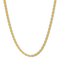 Semi-Solid Rope Chain Necklace 14K Yellow Gold 22"