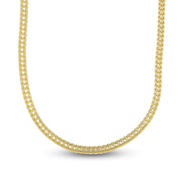 Semi-Solid Link Chain Necklace 10K Yellow Gold 22"