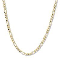 Figaro Chain Necklace Solid 14K Yellow Gold 20"