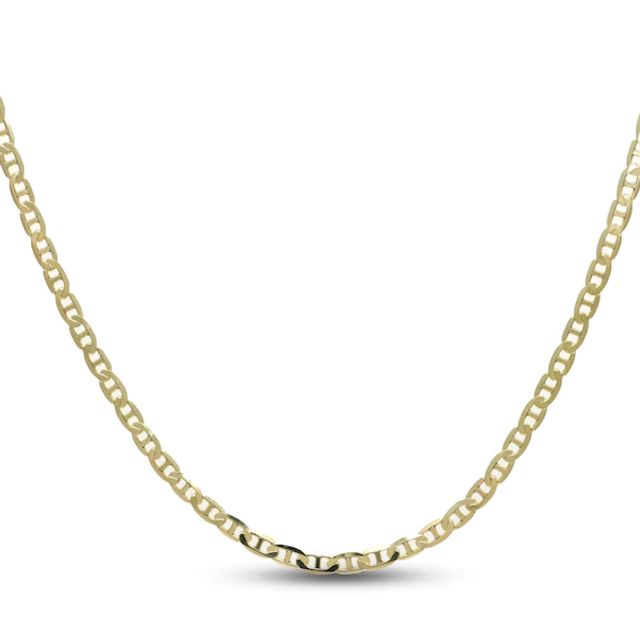 Mariner Chain Necklace Solid 14K Yellow Gold 18"