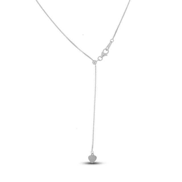 Solid Box Chain Necklace 14K White Gold 22"