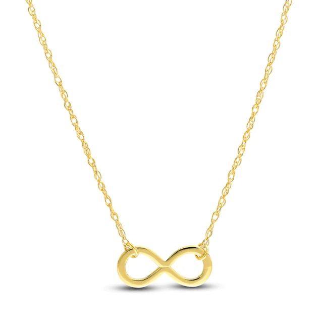 Mini Infinity Necklace 14K Yellow Gold 18"