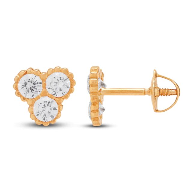 Children's Cubic Zirconia Earrings 14K Yellow Gold