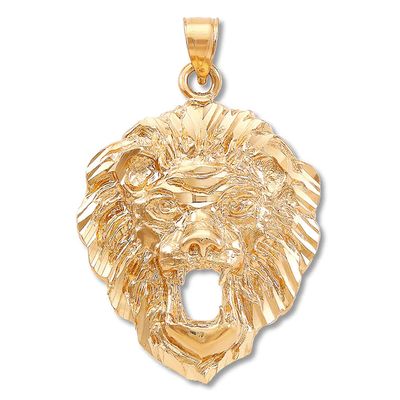Men's Lion's Head Charm 14K Yellow Gold