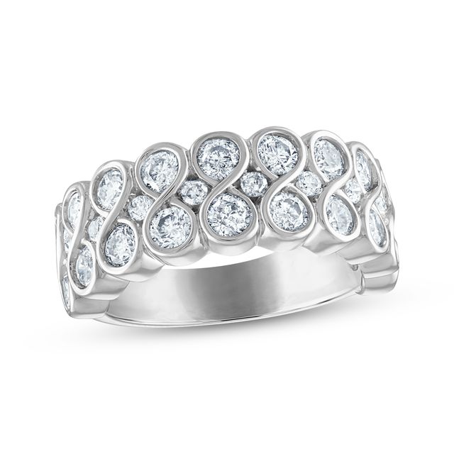 Every Moment Diamond Stacked Infinity Band ct tw 14K White Gold