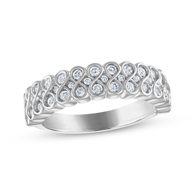 Every Moment Round-cut Diamond Infinity Ring 1/2 ct tw 14K White Gold