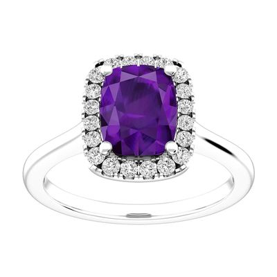 Amethyst and White Topaz Fashion Ring Sterling Silver