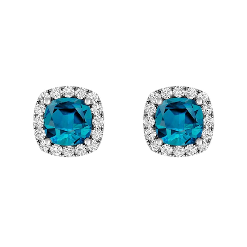 London Blue Topaz and White Topaz Fashion Earrings Sterling Silver