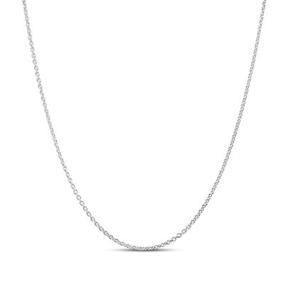 Solid Cable Chain Necklace Sterling Silver 24"