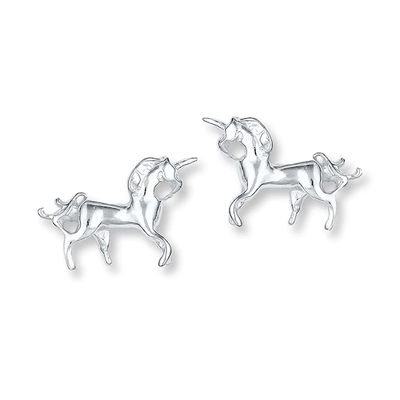 Petite Unicorn Earrings Sterling Silver