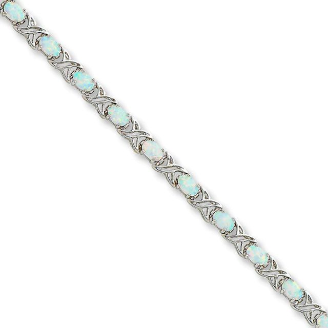 Hugs & Kisses Opal Bracelet Sterling Silver