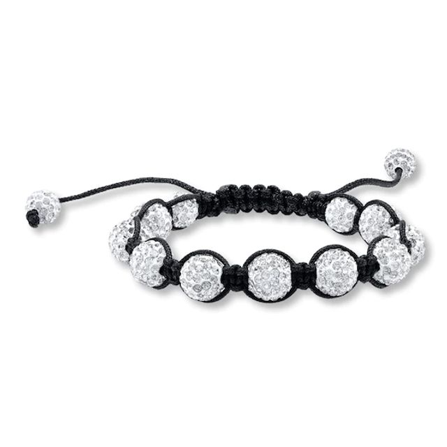 Macrame Bracelet White Crystals