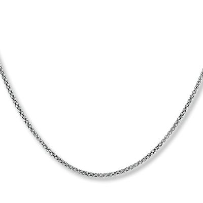 Popcorn Chain Necklace Sterling Silver 18"