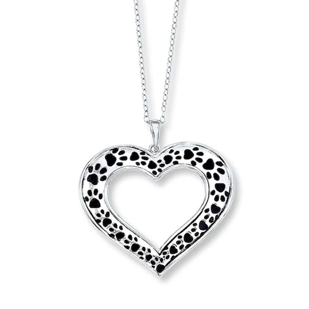 Paw Print on my Heart Necklace