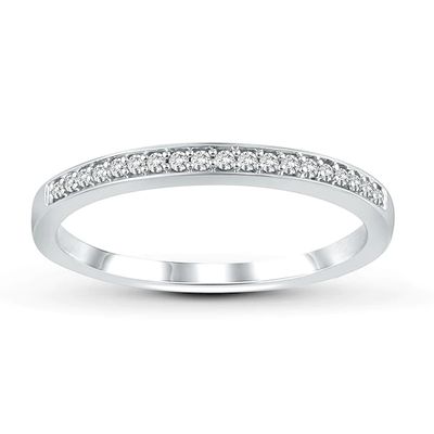 Diamond Anniversary Band 1/10 ct tw Round-cut 10K White Gold