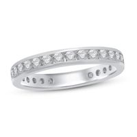 Diamond Anniversary Eternity Band ct tw Round-cut 14K White Gold