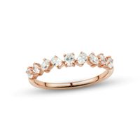 Diamond Anniversary Ring 1/2 ct tw Oval-cut 10K Rose Gold